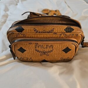 MCM AREN Tan Leather Crossbody/Wristlet Bag